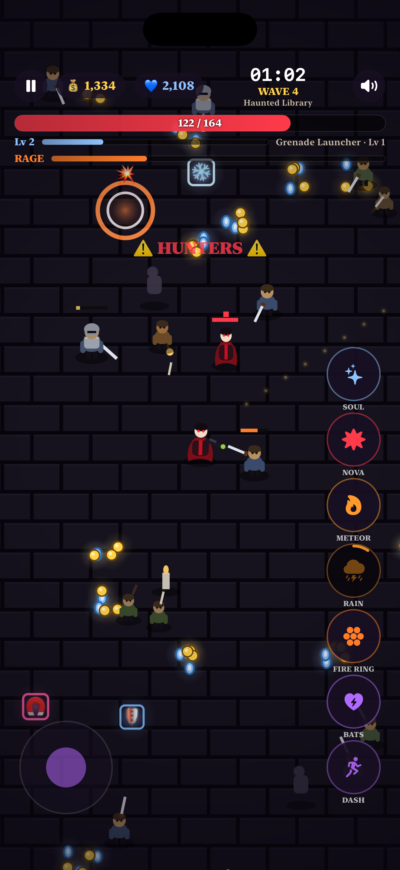 Vampire Survival main menu - 10 cursed castles